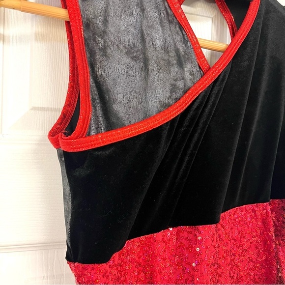 AWISH COME TRUE AWCT Performance Sequin Dramatic Color Guard Dress Dance Size S - Picture 6 of 14